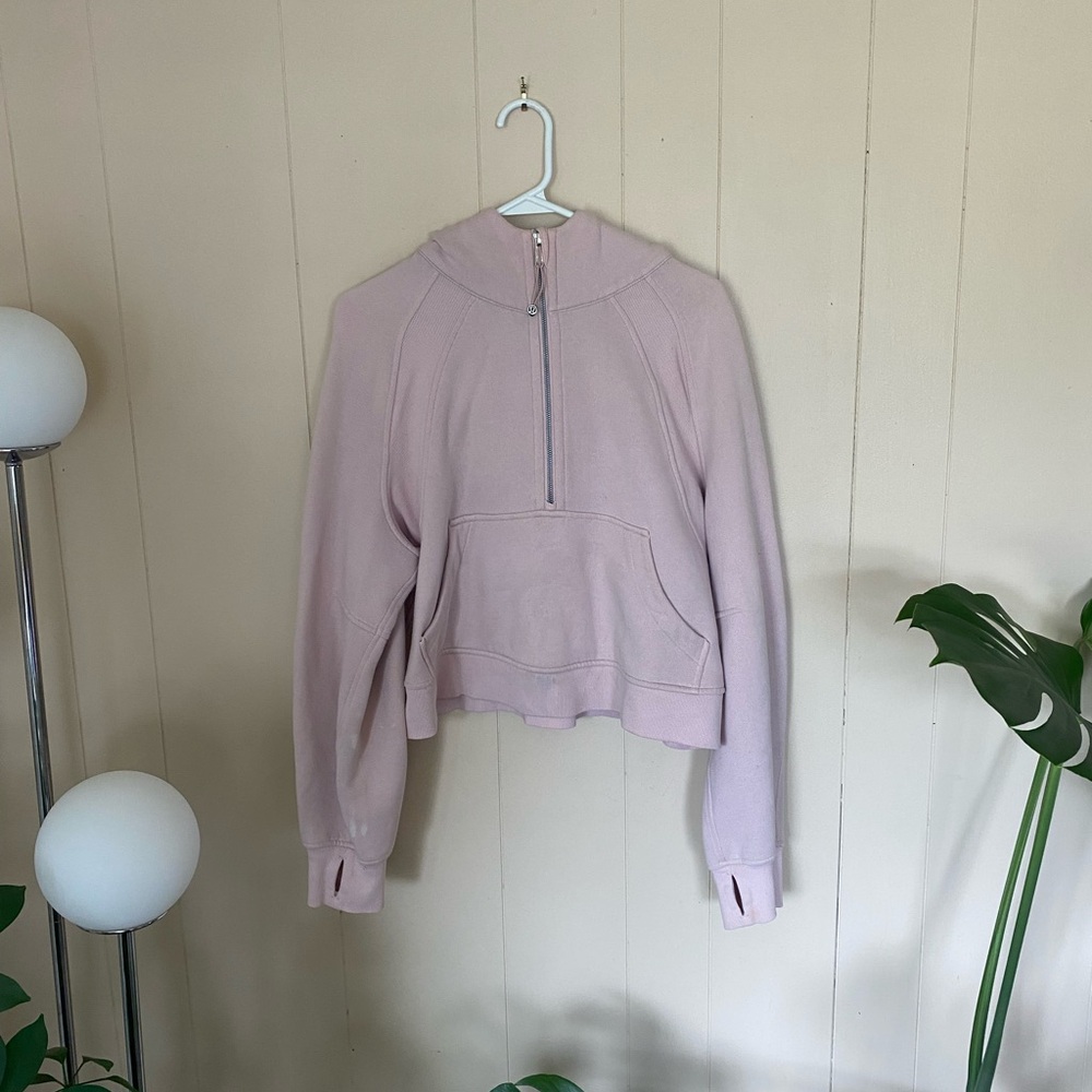 Lululemon Pink Cropped Scuba Hoodie